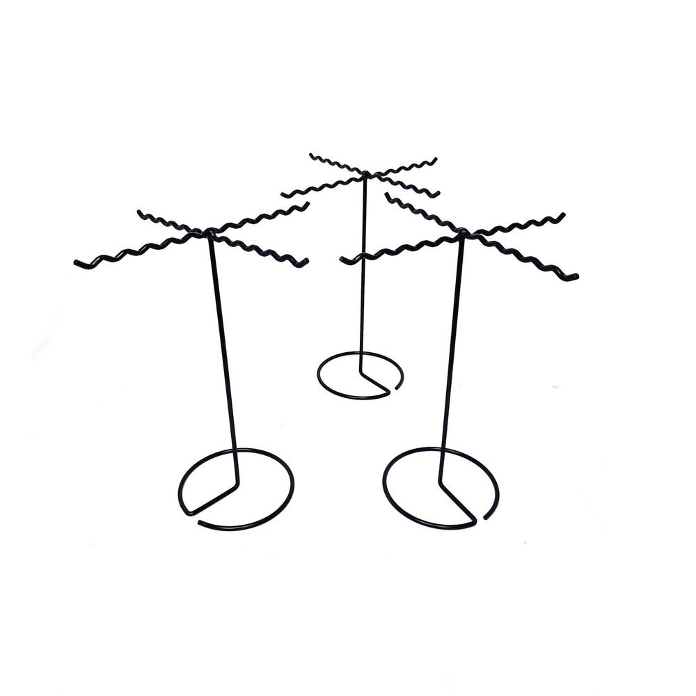 Set of 3 Display Stands Jewelry Black Metal Keychain Earrings Lanyards Boutique